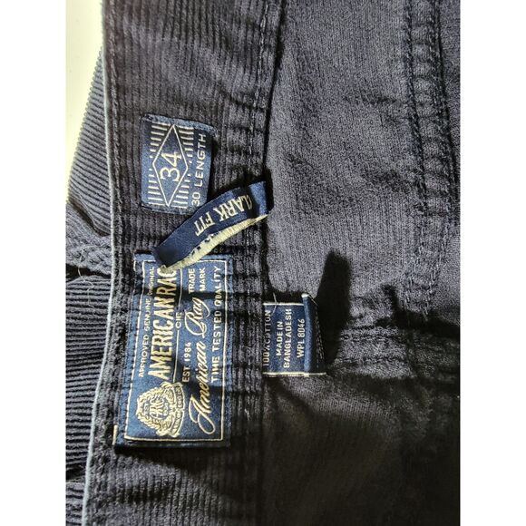American Rag Clark Fit Men's Navy Blue Corduroy Pants - 34 x 30 - Picture 7 of 8
